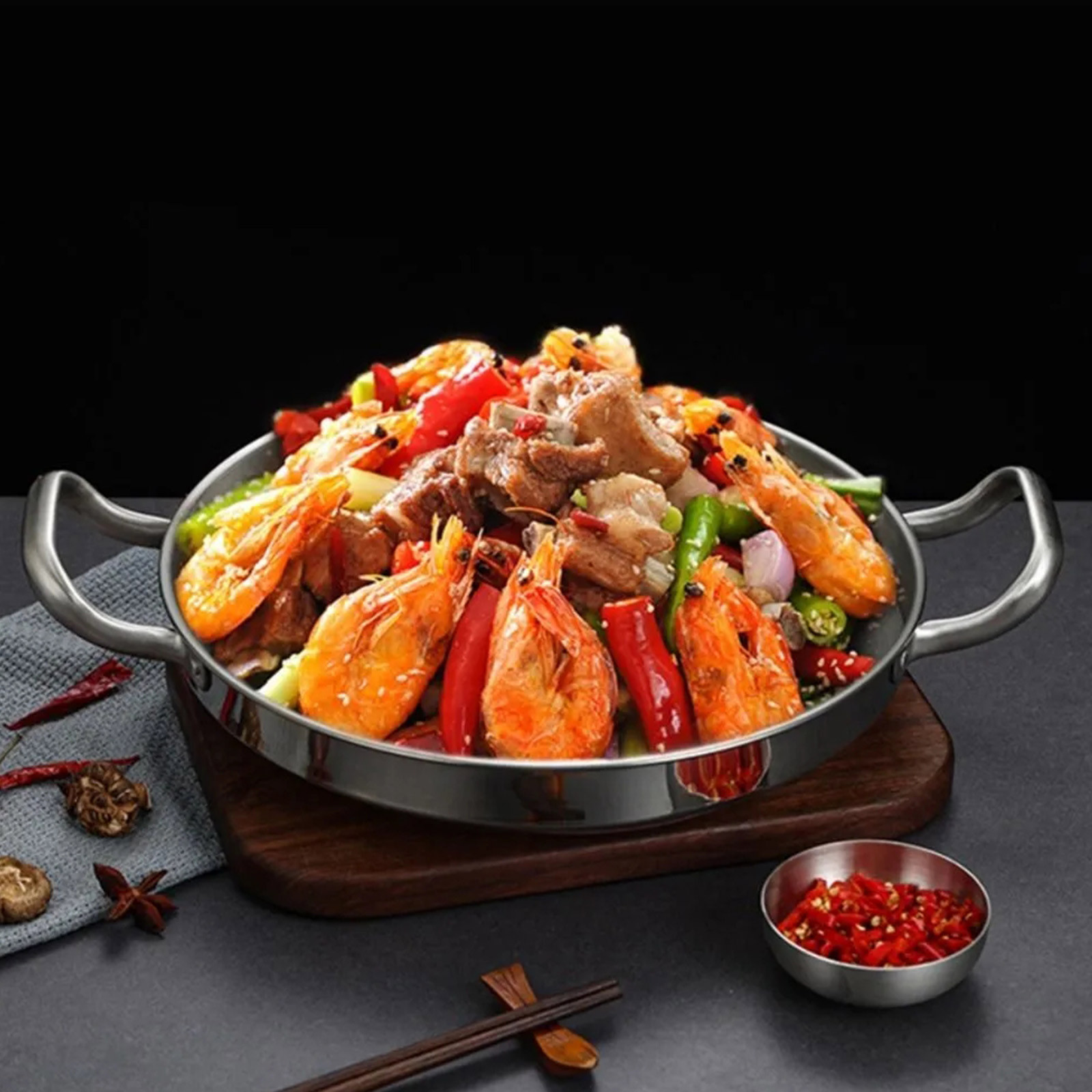 해산물 스테인레스 스틸 한국식 냄비 이중 귀 수프 인스 - Dim Sum Basket 리뷰 및 가격